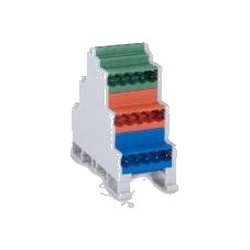 Megaradar 5,08 mm SOKETLİ DIN RAY TİPİ ÜÇ KATLI ÜÇ RENKLİ KLEMENSLER TEKLİ